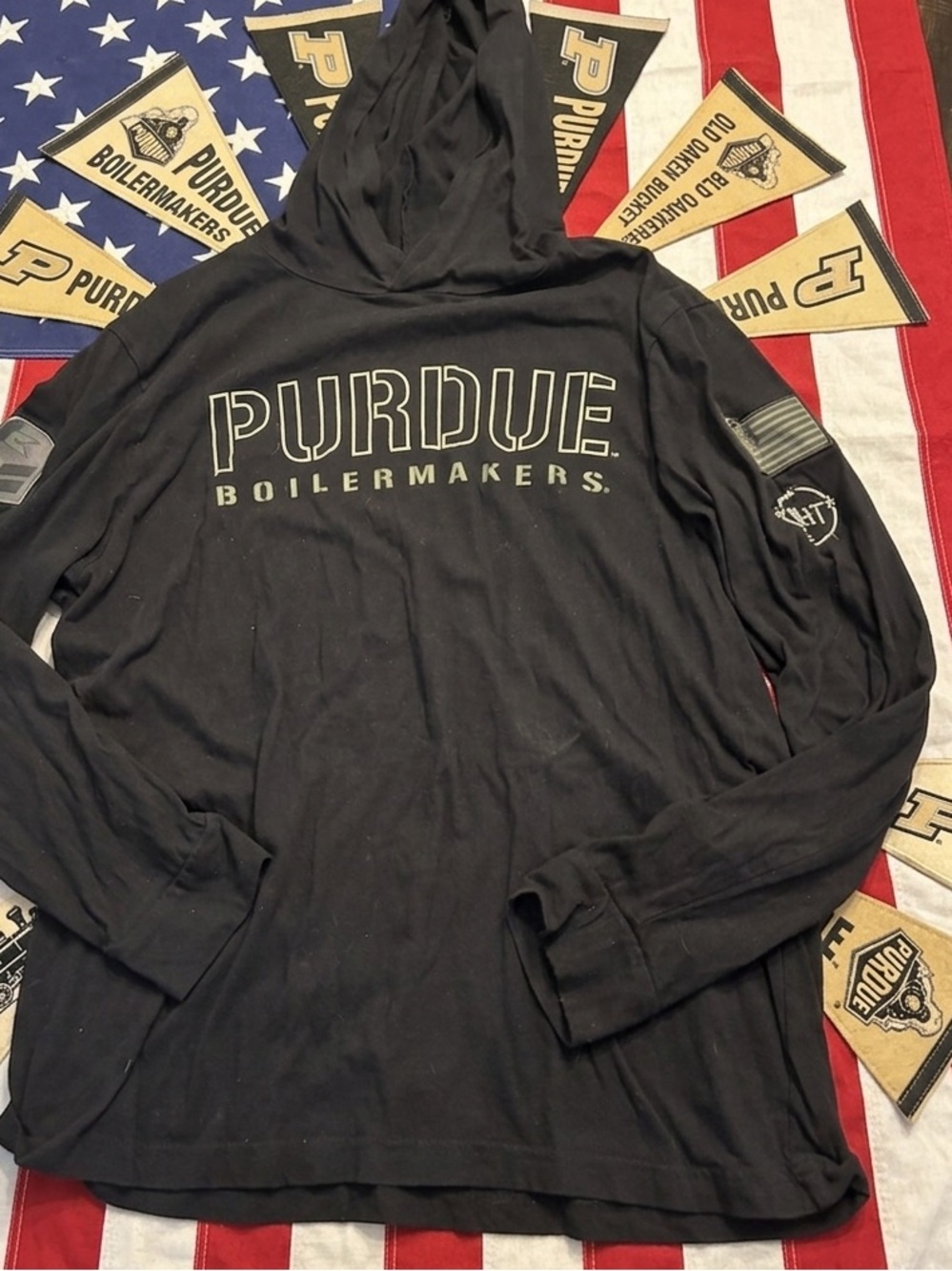 Purdue Boilermakers OHT Military Appreciation Hoodie Shirt Black Large